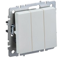 BRITE Выключатель 3-клавишный 10А ВС10-3-0-БрЖ жемчуг  BR-V30-0-10-K36  IEK
