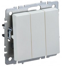 BRITE Выключатель 3-клавишный 10А ВС10-3-0-БрЖ жемчуг  BR-V30-0-10-K36  IEK