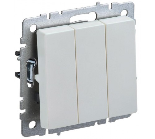 BRITE Выключатель 3-клавишный 10А ВС10-3-0-БрЖ жемчуг  BR-V30-0-10-K36  IEK