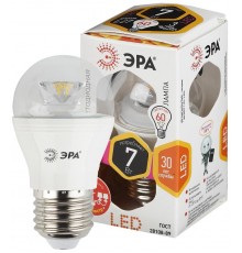 Лампа светодиодная LED P45-7W-827-E27-Clear (диод,шар,7Вт,тепл,E27)  Б0017243  ЭРА