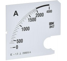 Шкала смен. для амперметра Э47 2000/5А-1,5 96х96мм  IPA20D-SC-2000  IEK