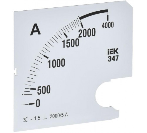 Шкала смен. для амперметра Э47 2000/5А-1,5 96х96мм  IPA20D-SC-2000  IEK