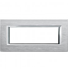 Axolute декоративные накладки прямоугольной формы, анодированные, цвет хром, на 6 модулей  HA4806CR  Legrand