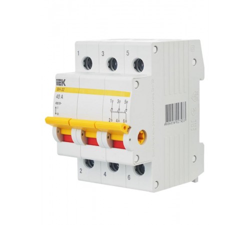 Выключатель нагрузки модульный (мини-рубильник) ВН-32 3Р 40А  MNV10-3-040  IEK