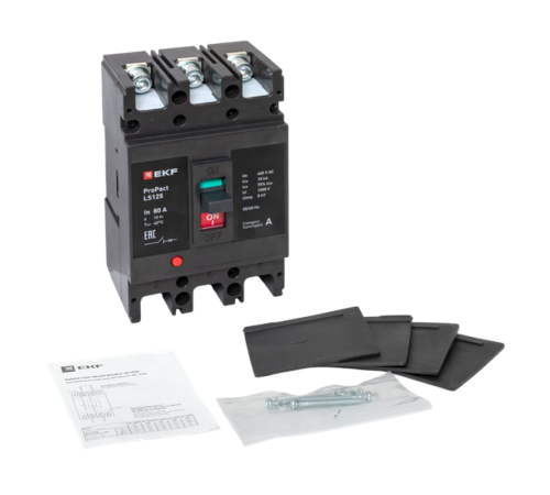 Выключатель автоматический LS125 18кА 3P 80А ProPact  mccb-125-18-3-80-ls  EKF