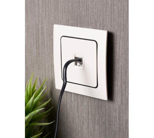 Стокгольм Механизм Розетки Phone 1-местной белый PROxima  EYT01-034-10  EKF