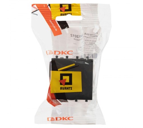 Розетка с крышкой модульная, 2P+E, с з/ш, "Avanti", "Черный матовый", 2модуля  4412012  DKC