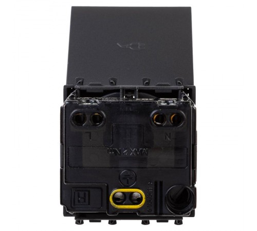 Розетка с крышкой модульная, 2P+E, с з/ш, "Avanti", "Черный матовый", 2модуля  4412012  DKC