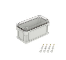 Корпус пластиковый RAM box IP67 300х150х160 мм (высота крышки 35) стенка с выбивными фланцами прозрачная крышка  531311  DKC