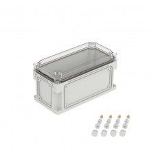 Корпус пластиковый RAM box IP67 300х150х160 мм (высота крышки 35) стенка с выбивными фланцами прозрачная крышка  531311  DKC