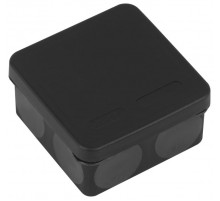 Распаячная коробка  KOR-80-80-40-9g-2MP-B двухкомпонентная HF стойкая к УФ 80х80х40мм черная прямой монтаж IP67 KOR-80-80-40-9g-2MP-B  Б0062822  ЭРА