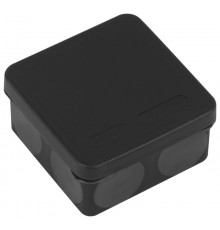 Распаячная коробка  KOR-80-80-40-9g-2MP-B двухкомпонентная HF стойкая к УФ 80х80х40мм черная прямой монтаж IP67 KOR-80-80-40-9g-2MP-B  Б0062822  ЭРА