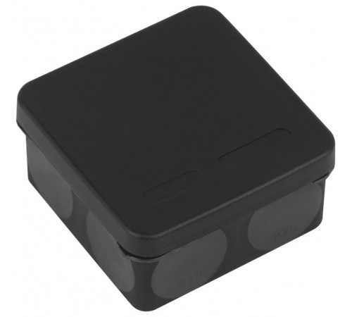 Распаячная коробка  KOR-80-80-40-9g-2MP-B двухкомпонентная HF стойкая к УФ 80х80х40мм черная прямой монтаж IP67 KOR-80-80-40-9g-2MP-B  Б0062822  ЭРА
