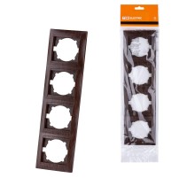 Рамка 4-х постовая вертикальная венге "Лама"  SQ1815-0435  TDM