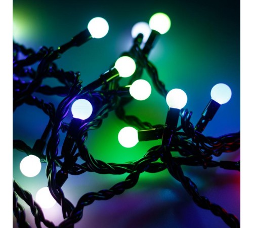 Светодиодная гирлянда ARD-BALL-CLASSIC-D13-5000-BLACK-50LED RGB (230V, 3.5W)  025567  Arlight
