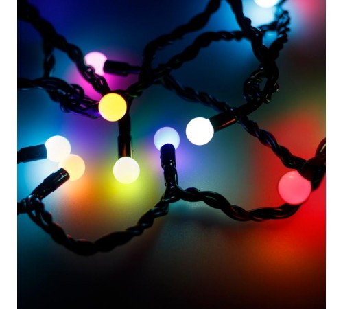 Светодиодная гирлянда ARD-BALL-CLASSIC-D13-5000-BLACK-50LED RGB (230V, 3.5W)  025567  Arlight