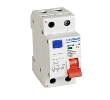 Выключатель автоматический дифференциального тока HIRO40 1NG2S0000C 00006C 1 полюс + нейтр., 6A, ток к.з. 4.5kA,10mA  13.06.000066  HYUNDAI