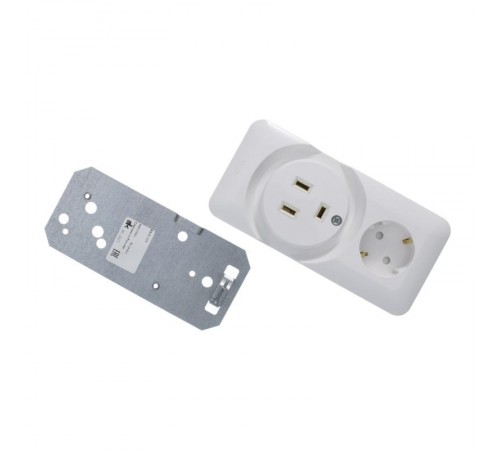 Blanca Белый О/У Розетка 2-ая для электроплит 32А+силовая 16А (в сборе)(опт.упак.)  RA32-211R-B  SE