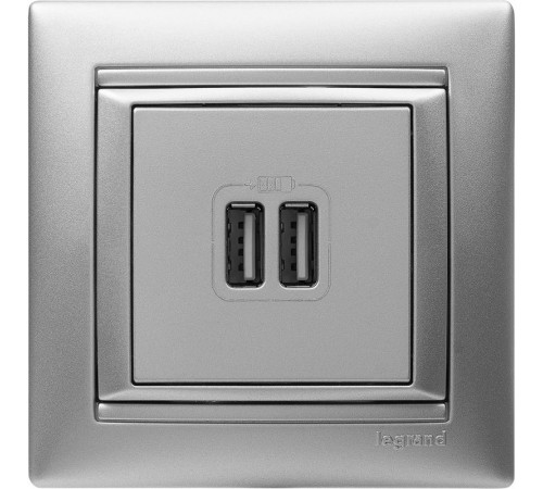 Valena Алюминий Розетка 2-ая USB  770270  Legrand