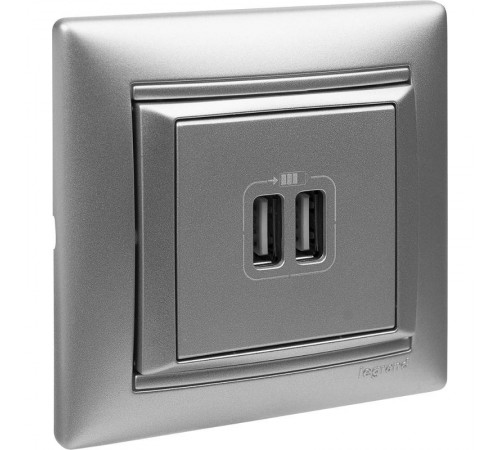 Valena Алюминий Розетка 2-ая USB  770270  Legrand
