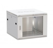 Шкаф настенный 19" TERACOM PRO 9U 600х600 мм дверь стеклянная с замком-ручкой серыйTRP-WLL-0966-40GEKF