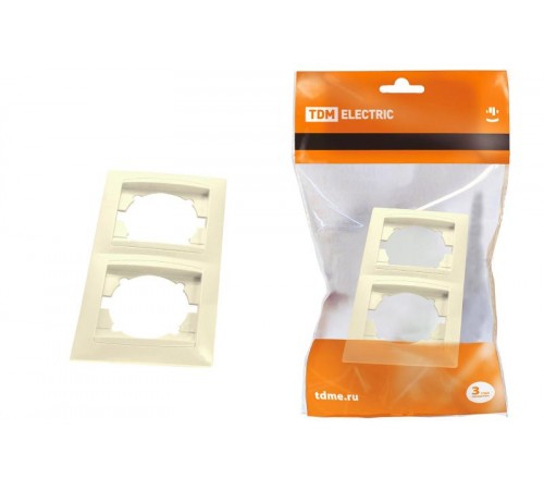 Рамка 2-х постовая вертикальная сл. кость "Лама"   SQ1815-0133  TDM