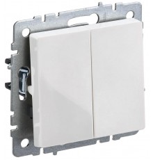 BRITE Выключатель 2-клавишный 10А ВС10-2-0-БрБ белый  BR-V20-0-10-K01  IEK