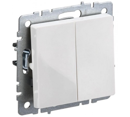 BRITE Выключатель 2-клавишный 10А ВС10-2-0-БрБ белый  BR-V20-0-10-K01  IEK