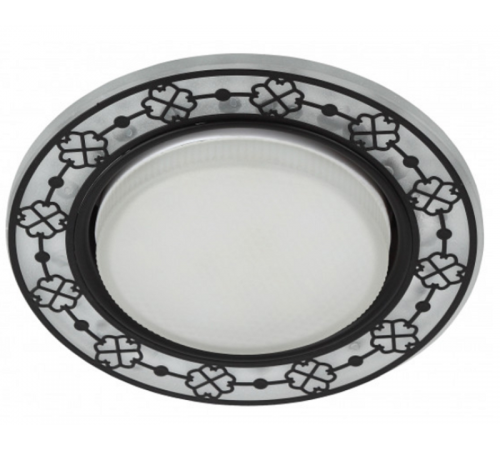 Светильник точечный декоративный DK LD28 WH/BK /1 cо светодиодной подсветкой GX53, белый/черный (30/720)  Б0048932  ЭРА