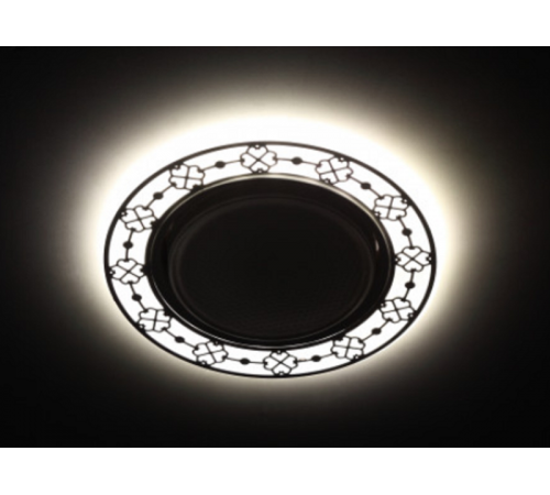 Светильник точечный декоративный DK LD28 WH/BK /1 cо светодиодной подсветкой GX53, белый/черный (30/720)  Б0048932  ЭРА