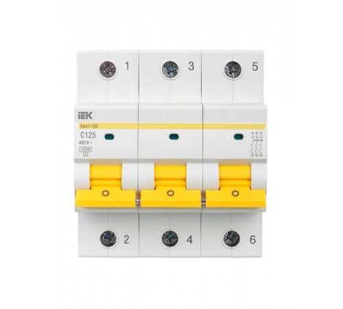 Выключатель автоматический трехполюсный ВА47-150 125А C 15кА KARAT  MVA50-3-125-C  IEK