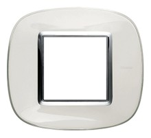 Axolute декоративные накладки в форме эллипса, прозрачные, цвет белая карамель, на 2 модуля  HB4802DB  Legrand