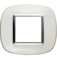 Axolute декоративные накладки в форме эллипса, прозрачные, цвет белая карамель, на 2 модуля  HB4802DB  Legrand