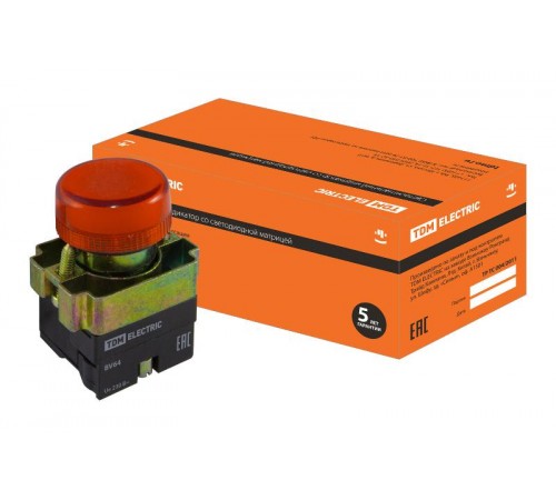 Лампа BV64 матрица d22 мм красный  SQ0702-0046  TDM