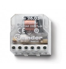 Шаговое электромеханическое реле; 1NO+1NC 10А, 2 состояния; контакты AgNi; питание 110В АC; монтаж в коробке  260381100000  Finder