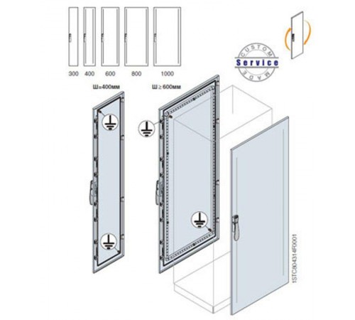 Дверь пер/зад 1800x300 внешн.каб.секции  EC1831K  ABB