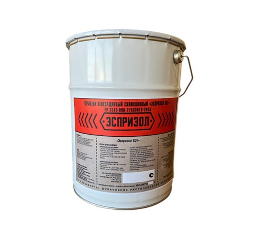 Герметик огнестойкий ЭСПРИЗОЛ SDF-2 двухкомпонентный силиконовый для заделки универсальных кабельных проходок, метал. ведро 15 кг, 500091  ЭСПРИЗОЛ S