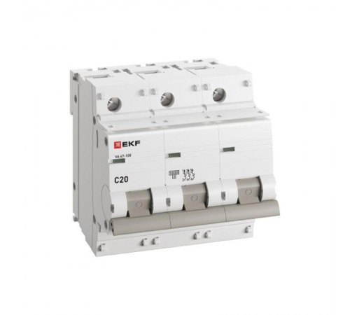 Авт.выкл. 3P 20А(C) 10kA ВА 47-100 PROxima  mcb47100-3-20C-pro  EKF