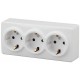 Розетка 11-2209-01  3х2P+E Schuko со шторками, 16АХ-250В, ОУ, Эксперт, Белый Б0020703  ЭРА
