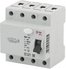 Выключатель дифференциальный (УЗО) (электромеханическое) NO-902-68 ВД1-63 3P+N 40А 300мА Pro  Б0031907  ЭРА