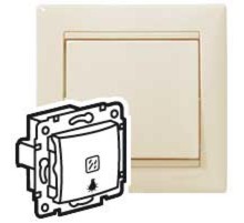 Valena Сл. кость Выключатель кнопочный 1-клавишный с подсветкой и пиктограммой "лампочка"  774313  Legrand