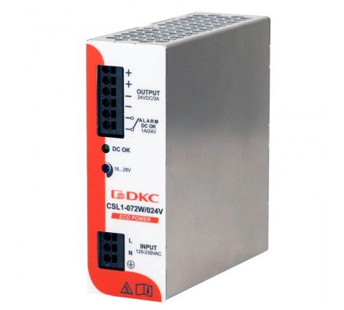 Источник питания "ECO POWER", однофазный, 72Вт, 3А, 24В  XCSL1072W024VAA  DKC
