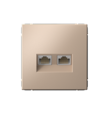 ArtGallery Песочный Розетка двойная компьютерная RJ45+RJ45, кат. 5е, механизм  GAL001285  SE