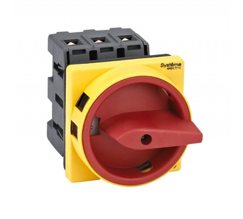 Выключатель-Разъединитель 3P 63A IP20 с красной рукояткой на дверцу 4 винтами с замком  MSD63310R  SE