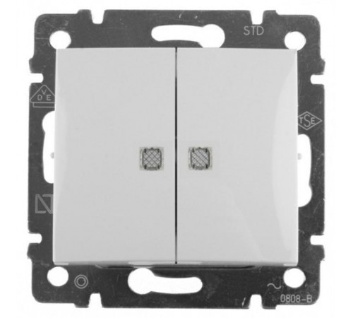 Valena DIY Белый Выключатель 2-х клавишный c подсветкой  694290  Legrand
