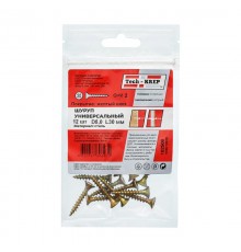 Саморез ШУж 5,0х30 пот. гол. (12 шт) - пакет ( 0,032 кг)  102508  Tech-KREP