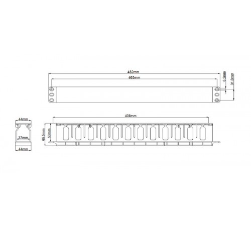 CM-1U-D53-PL-COV Кабельный организатор пластиковый с крышкой, глубина 53 мм, 19", 1U  481511  Hyperline