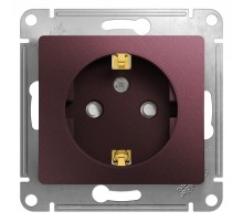 Glossa Баклажановый Розетка с заземлением со шторками  GSL001145  SE