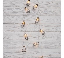 Гирлянда светодиодная Кристаллы черные 10 LED, 1,5 м, прозрачный ПВХ, теплый белый свет свечения, 2хАА (батарейки не в компл.)  304-017  NEON-NIGHT