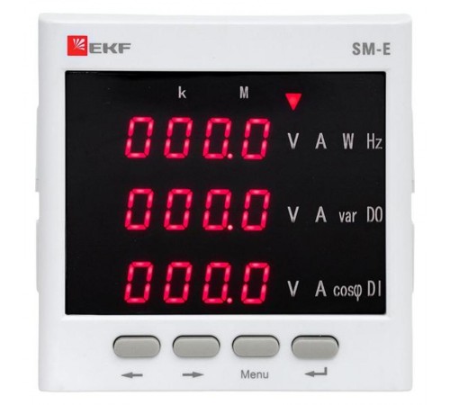 Многофункциональный измерительный прибор SM-Е с реле на панель 96х96 (квадратный вырез)  (без поверки)sm-963erEKF